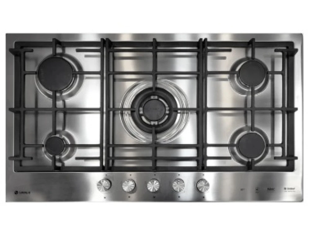 اجاق گاز صفحه ای استیل 5 شعله اسنوا پلوپز وسط مدل SS-195100